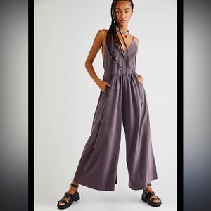 FP Beach Free People Luna One-Piece Wide Leg Cotton Jumpsuit XS